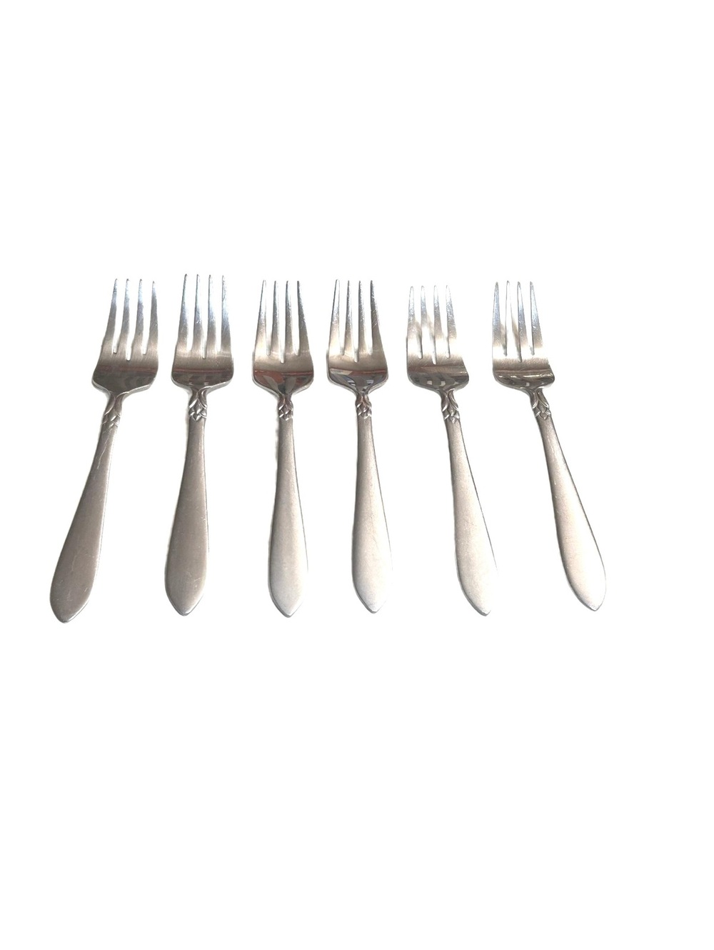 Set of 6 Vintage Oneida Stainless Steel Jaqueline/Simba Salad Forks